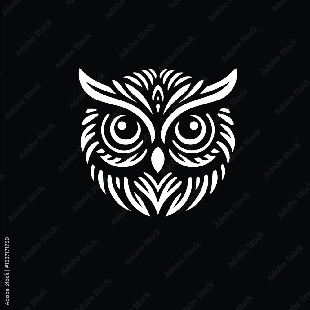 Fototapeta premium owl eye logo, editable vector image