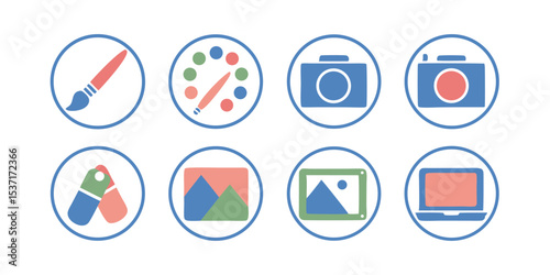 Creative Design Elements Painting Brush Palette Camera Photo Images Design Elements Digital Art Laptop Icons