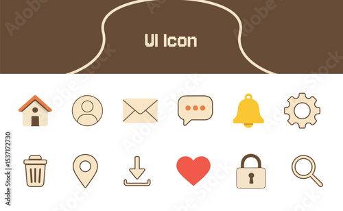 A versatile set of vector icons for web ui design, featuring symbols of business, communication, love, and technology