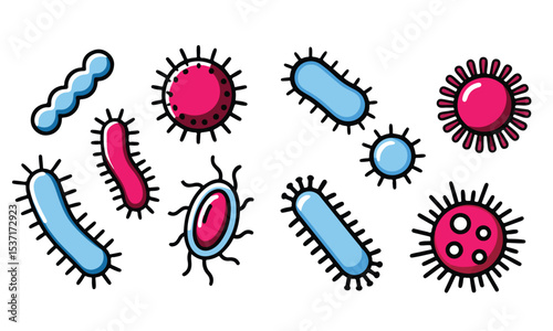 Bacteria and virus icons