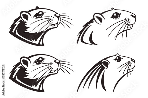 vector illustration of a set of cartoon animals