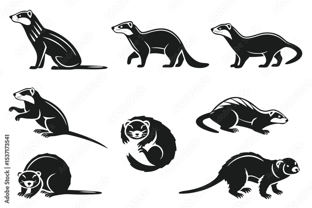 Fototapeta premium set of animals silhouettes