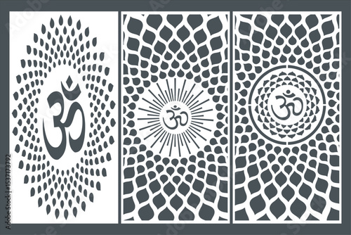Om Jali design used for temples, Mandir. Om acrylic jali, corian jali and mdf jali.