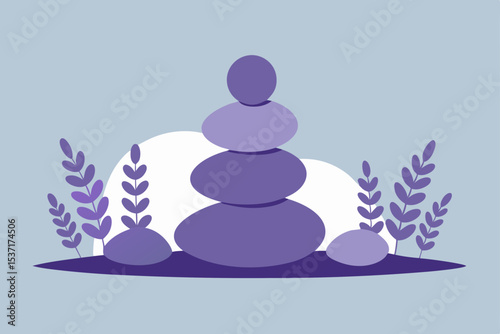 Serene Stacked Stones Finding Balance and Tranquility in Nature's Embrace