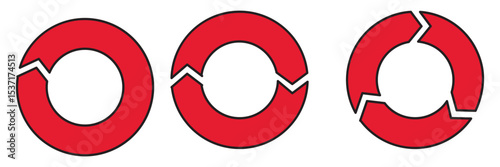 Circle arrow vector icon set. Rotation, recycle and  icon symbols. Circle arrow icon set. Symbol of reload, refresh, loading, recycle and repeat.