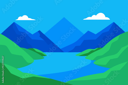 Serene Mountain Lake Landscape A Breathtaking View of Nature's Beauty