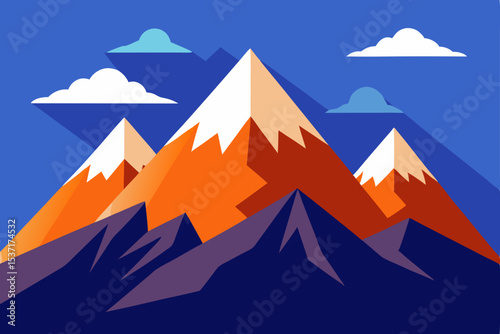 Majestic Mountain Peaks A Stunning Illustration of Serene Landscape