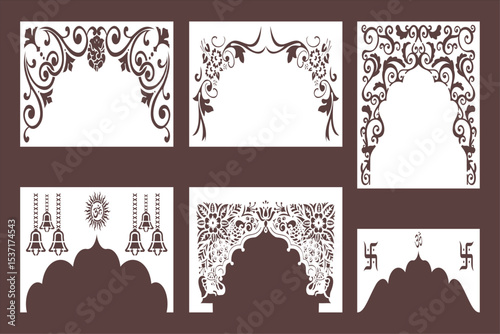 Mandir Arch design vector