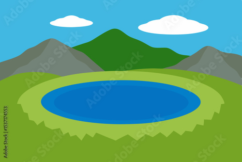 Serene Mountain Lake Landscape Picturesque Scenery of Calm Waters and Majestic Peaks