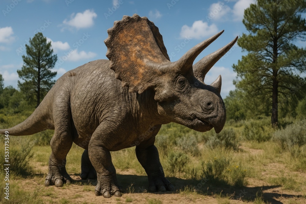 Obraz premium Majestic triceratops in nature
