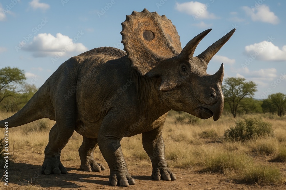 Fototapeta premium Majestic triceratops in nature