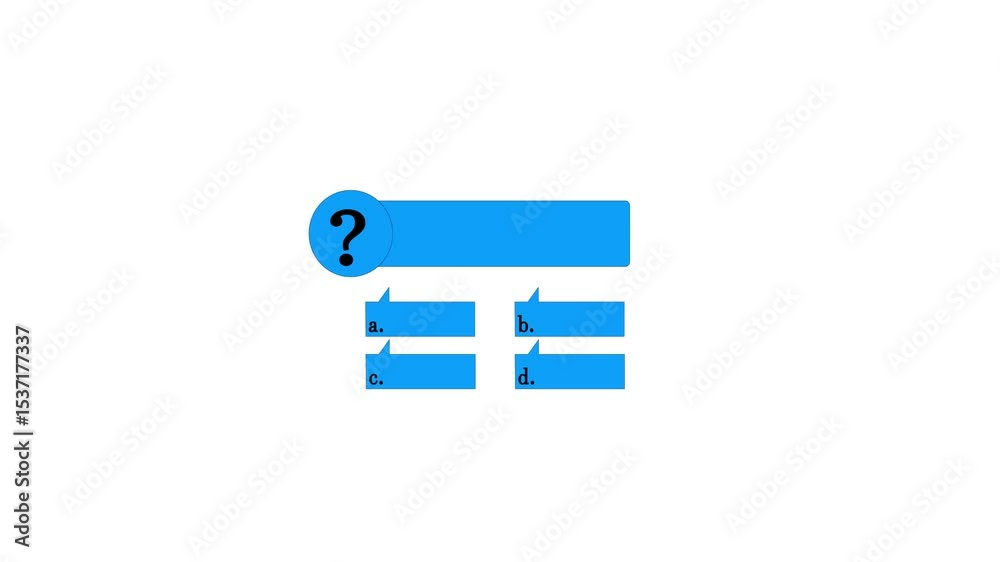 Quiz Example Animation Quiz animation on white background, question answers template, test and ...