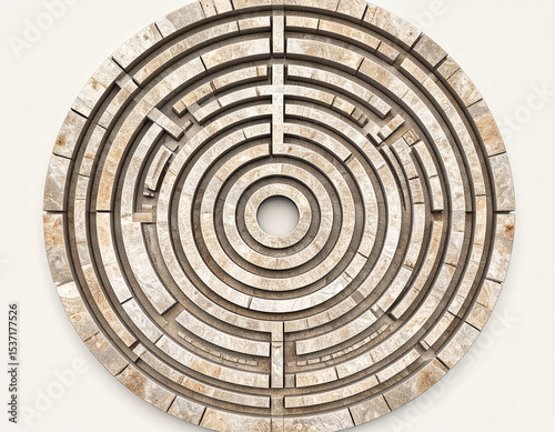 Abstract Stone Maze Pattern: Intricate Circular Design.labyrinth, graphic, intricate, puzzle, circular, abstract, complex, rock, design, pattern, texture, architecture, stone, aged, artistic,