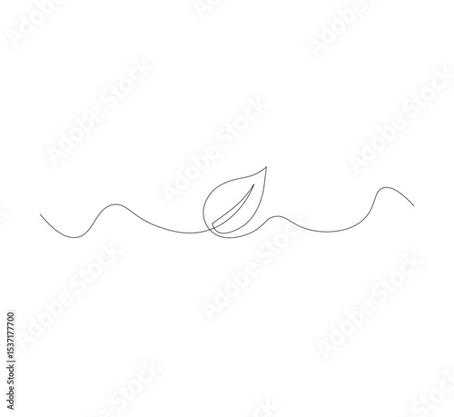 continuous line art sprouting shoots,white background,Plant leaf seed growing soil seedling agriculture concept design,vector illustrator
