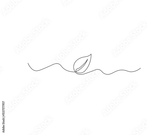 continuous line art sprouting shoots,white background,Plant leaf seed growing soil seedling agriculture concept design,vector illustrator