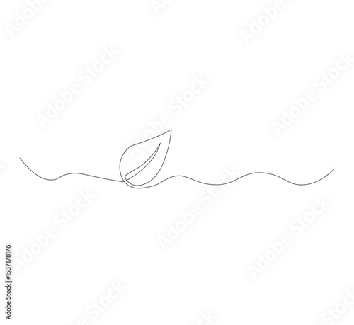 continuous line art sprouting shoots,white background,Plant leaf seed growing soil seedling agriculture concept design,vector illustrator