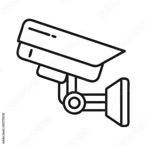 Security Camera Mounted for Surveillance in Urban Area at Night