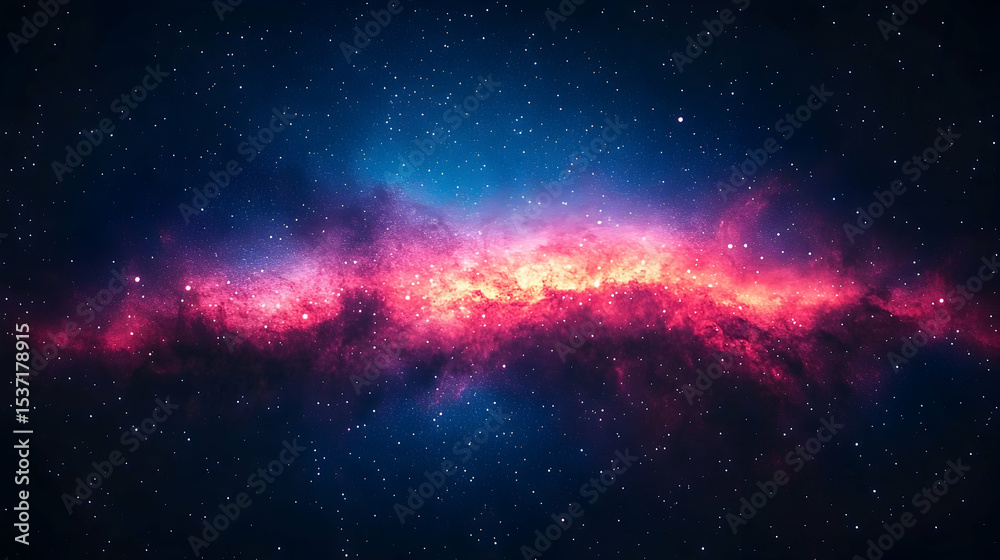 Fototapeta premium Majestic Cosmic Nebula with Brilliant Red and Purple Hues, Starr