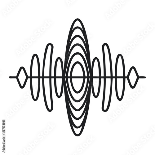 Visual Representation of Sound Wave Patterns in Black and White Design