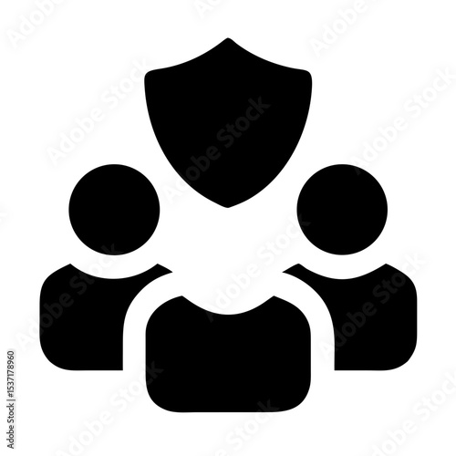 Team Security Members With Shield Icon Representing Protection and Commitment