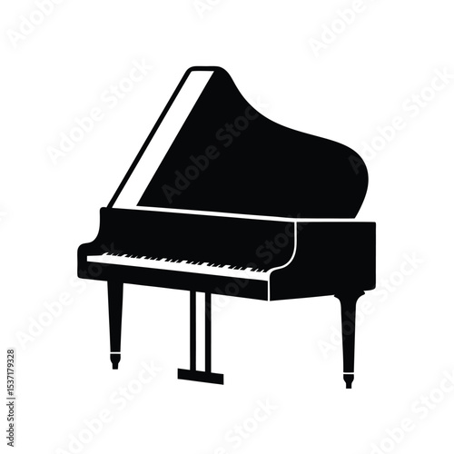 Grand piano musical instrument art Vector illustration