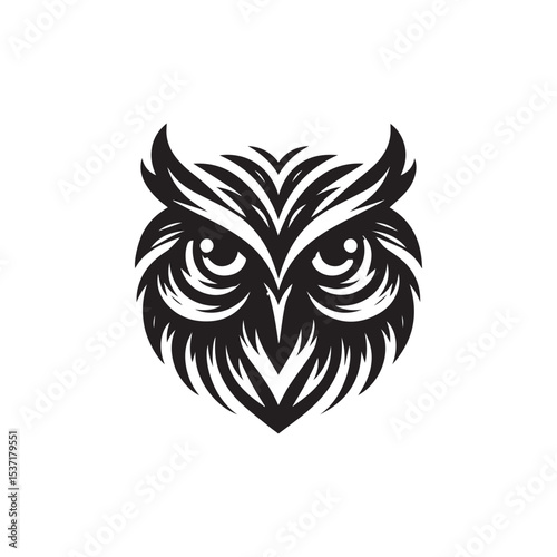 owl eye logo, editable vector image