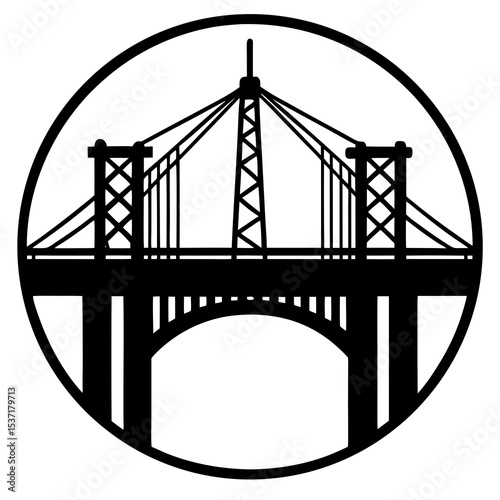 Bridge under construction silhouette