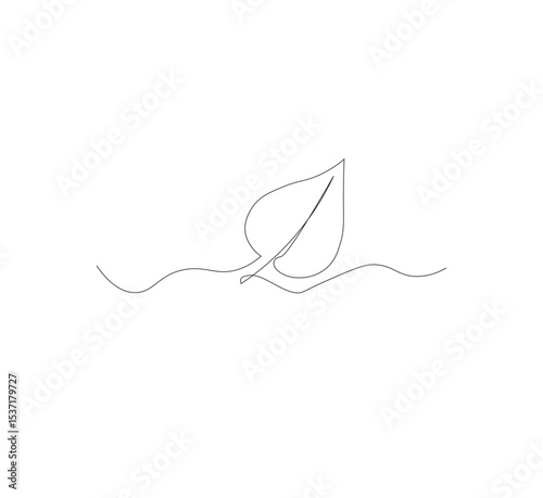 continuous line art sprouting shoots,white background,Plant leaf seed growing soil seedling agriculture concept design,vector illustrator
