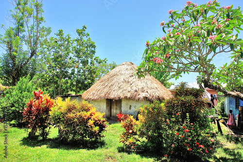 Tableau sur toile View of a traditional village in the Fiji archipelago
