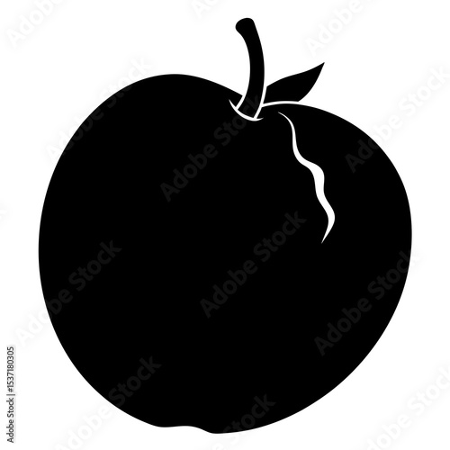 Fruit with bite mark silhouette