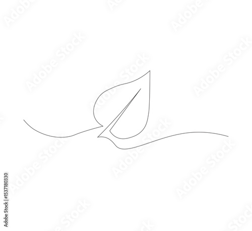 continuous line art sprouting shoots,white background,Plant leaf seed growing soil seedling agriculture concept design,vector illustrator