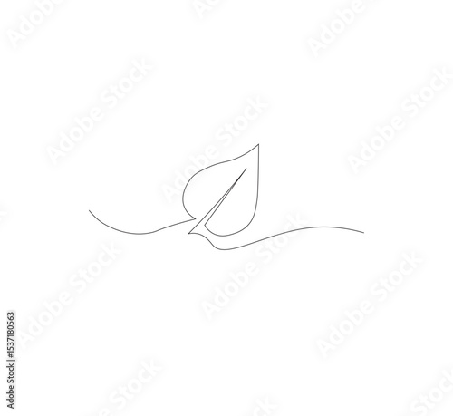 continuous line art sprouting shoots,white background,Plant leaf seed growing soil seedling agriculture concept design,vector illustrator