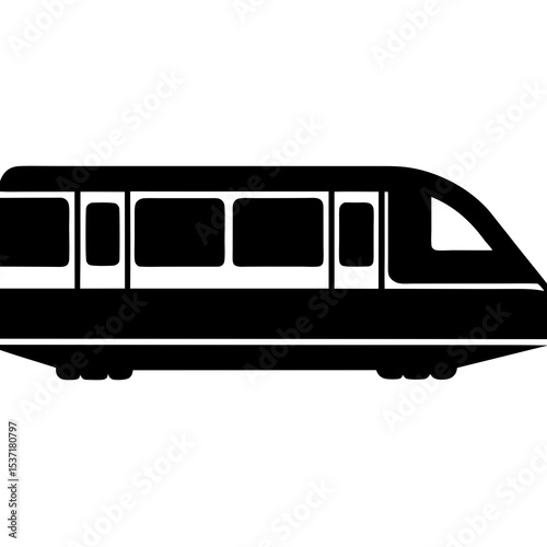 Monorail side view silhouette