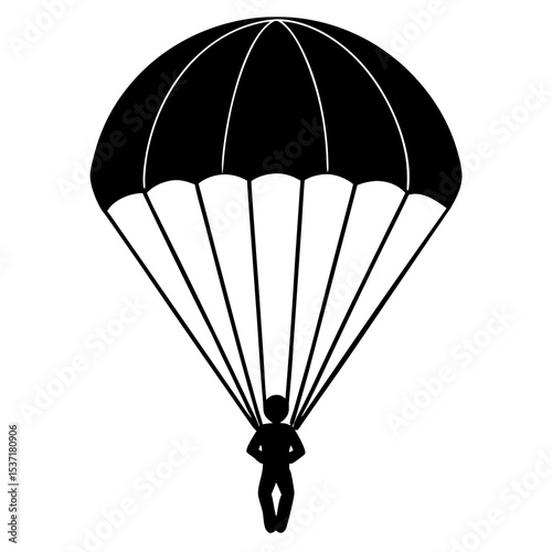 Parachute with human silhouette