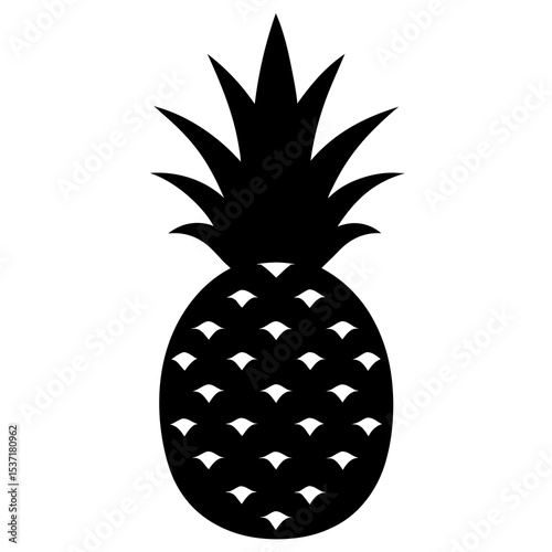 Pineapple silhouette with crown detail