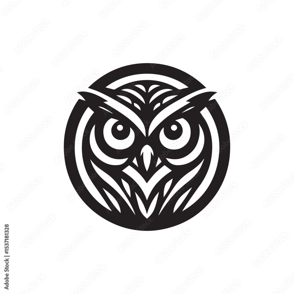 Obraz premium owl eye logo, editable vector image