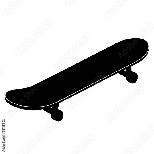 Skateboard side view silhouette