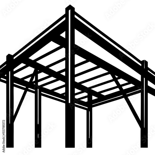 Steel beams and girders silhouette