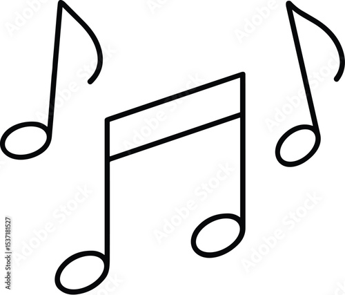 Music notes vector black silhouette print design