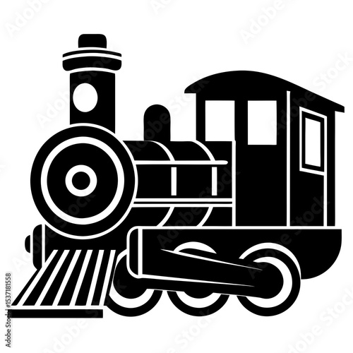 Train engine silhouette icon