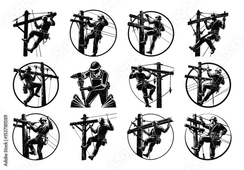 silhouette construction vector