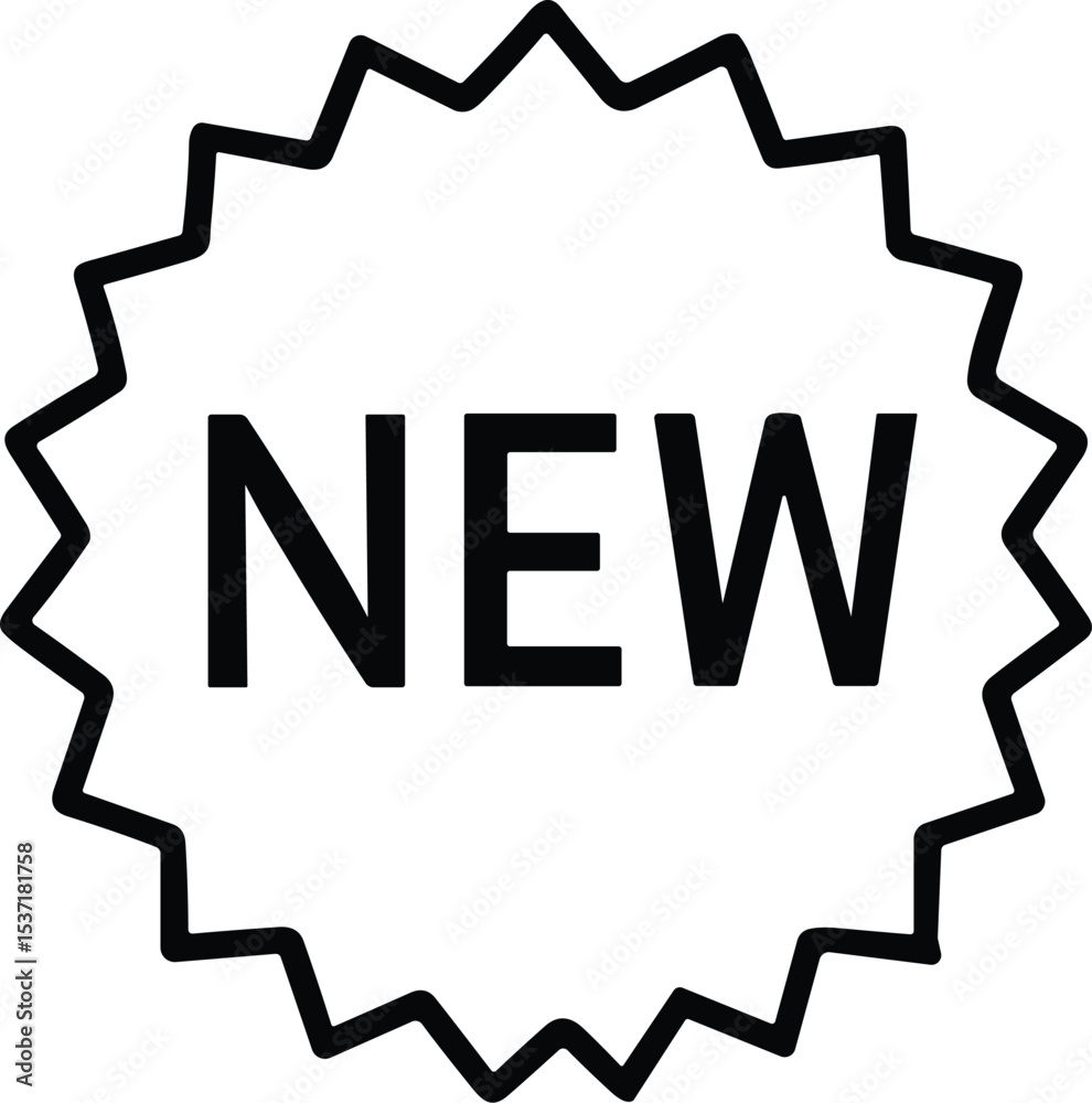 Fototapeta premium New label icon vector black silhouette print design