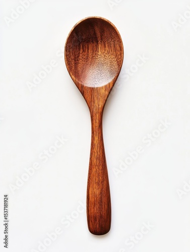 wooden spoon on white background