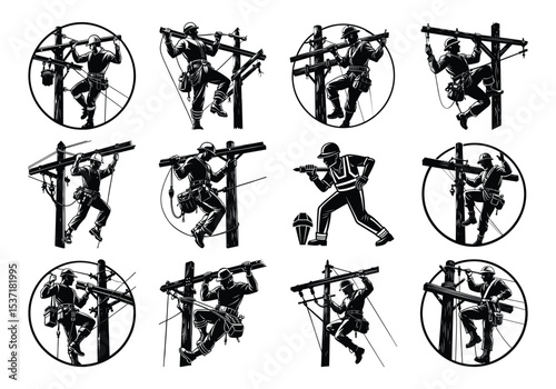 silhouette construction vector