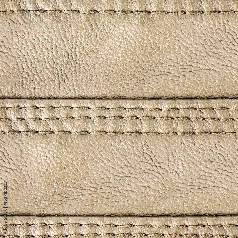 Fototapeta premium Seamless 4k photo texture material of beige colored leather straps surface with seams.