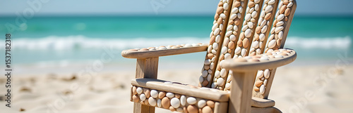 artistic beach chair sculpture incorporating real seashells