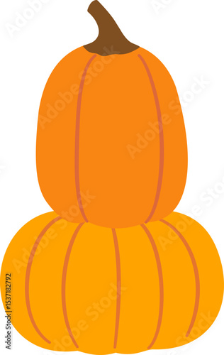Hand drawn Autumn harvest pumpkin vector .
Two-layer pumpkin flat vector design.
Farm fresh pumpkin.
Transparent background. SVG file.