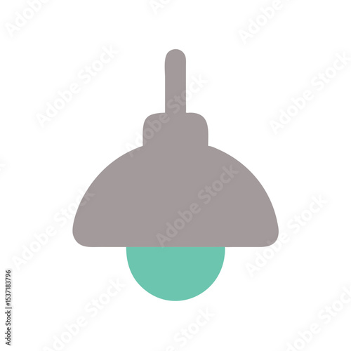 Ceiling lamp with a teal bulb in a minimalist design  