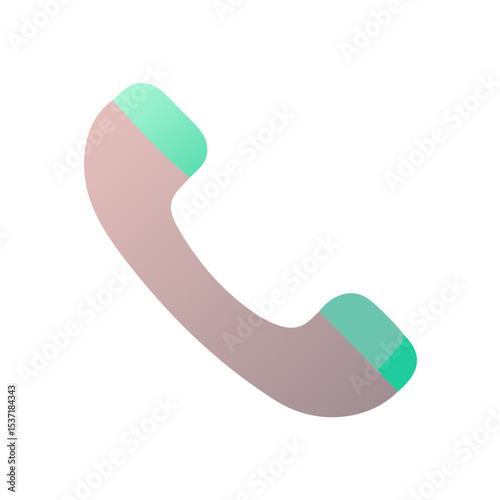 Minimalist telephone handset in soft colors representing communication  