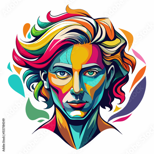 a colourful man face paint